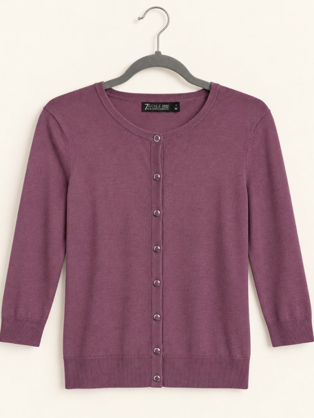 New York & Company 7th Avenue Mauve Button Front Cardigan M
